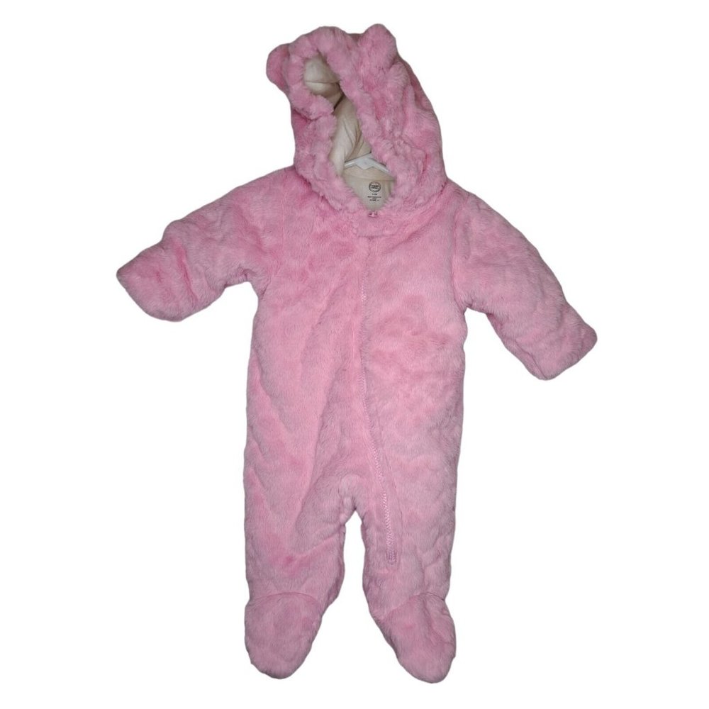 Wonder Nation Girl Infant Hooded Thick One Piece Snowsuit With Ears Size 3-6 M